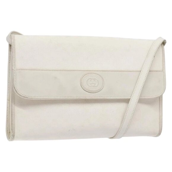 GUCCI Micro GG Supreme Shoulder Bag PVC White Gold - Picture 2 of 15